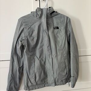 The North Face Light Gray Hooded Windbreaker